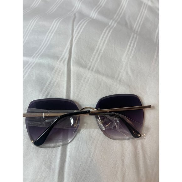 Around Me Round Frame Rimless Sunglasses Grey - Picture 7 of 9